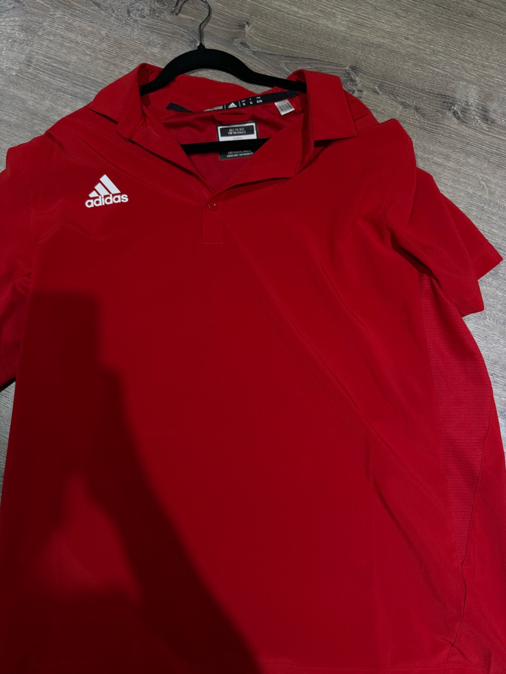 adidas Men’s Athletic Polo in Red with White Logo